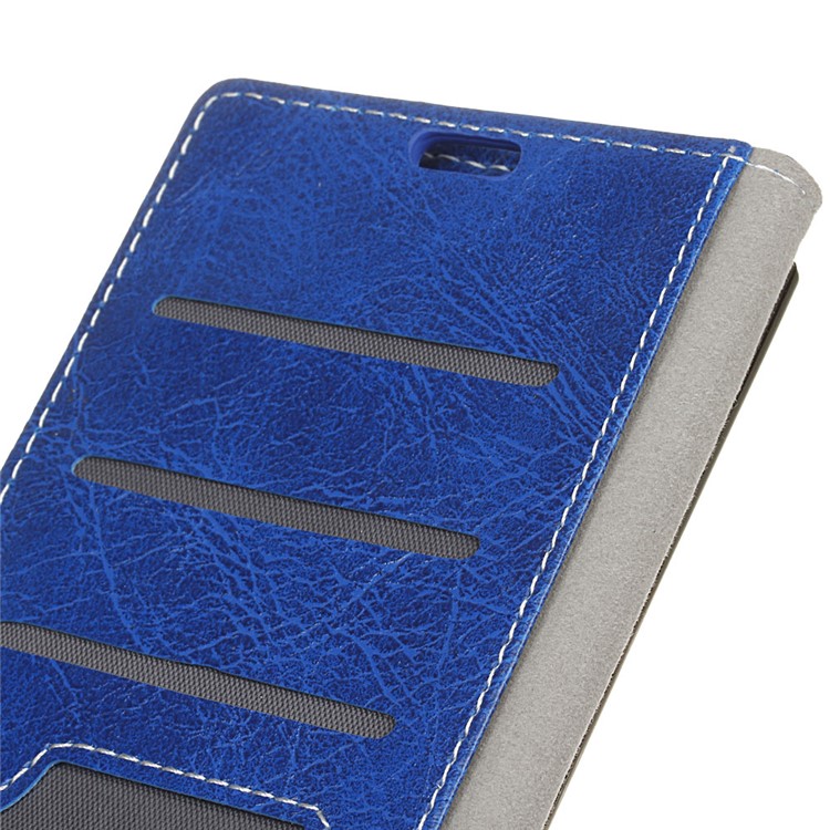 Retro Crazy Horse PU Leather Flip Shell for Motorola Moto G7 Play (US Version) - Blue-5