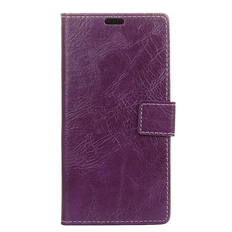 Retro Crazy Horse PU Leather Flip Shell for Motorola Moto G7 Play (US Version) - Purple-1
