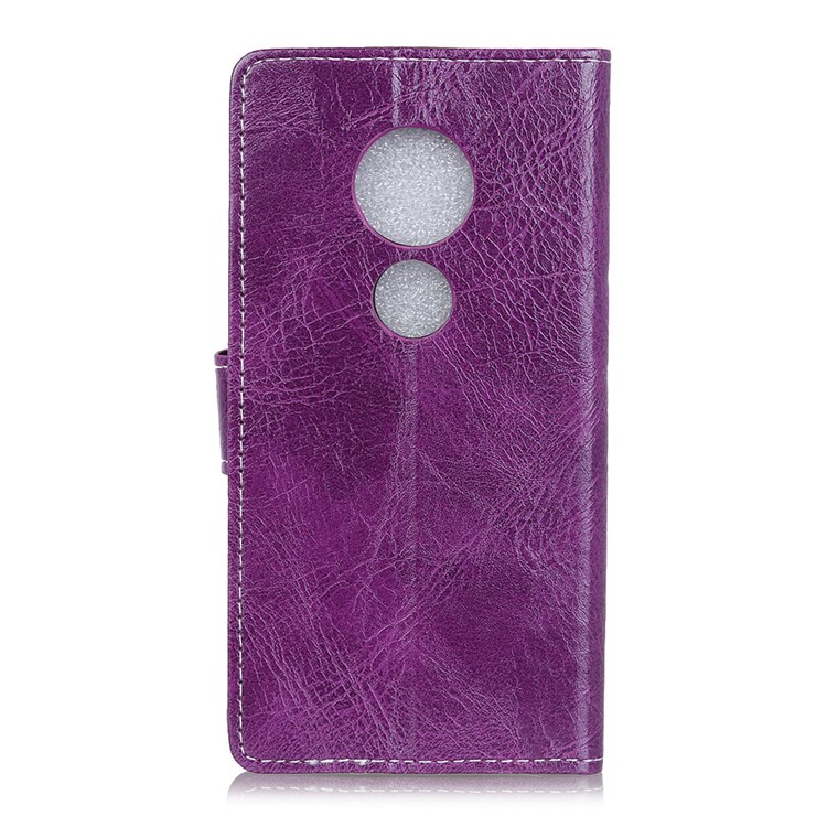 Retro Crazy Horse PU Leather Flip Shell for Motorola Moto G7 Play (US Version) - Purple-2