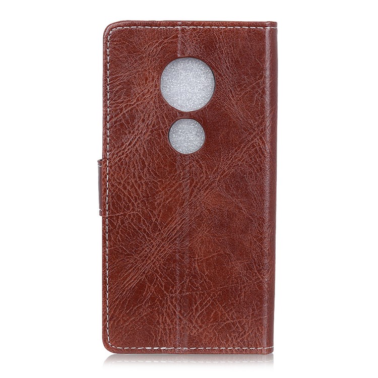 Retro Crazy Horse PU Leather Flip Shell for Motorola Moto G7 Play (US Version) - Brown-2