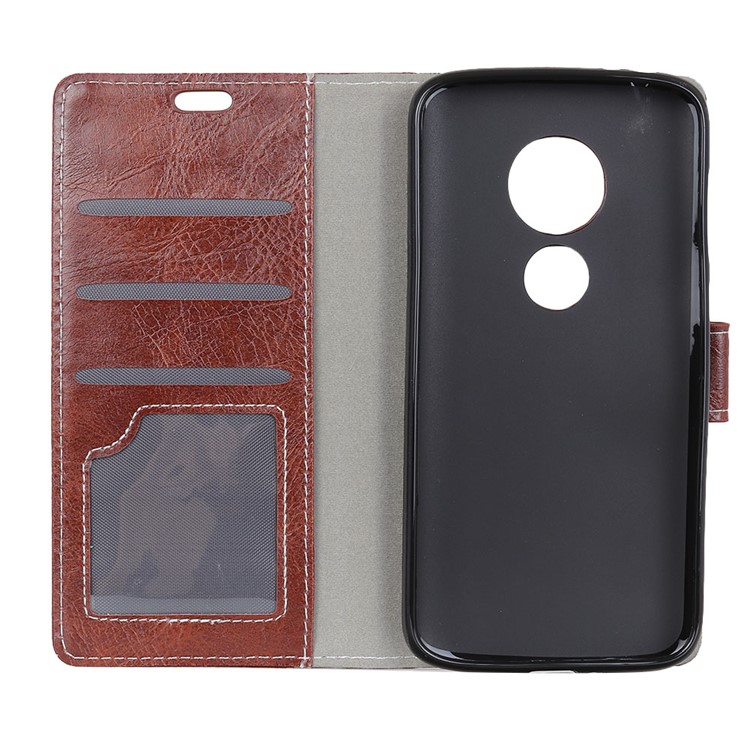 Retro Crazy Horse PU Leather Flip Shell for Motorola Moto G7 Play (US Version) - Brown-3