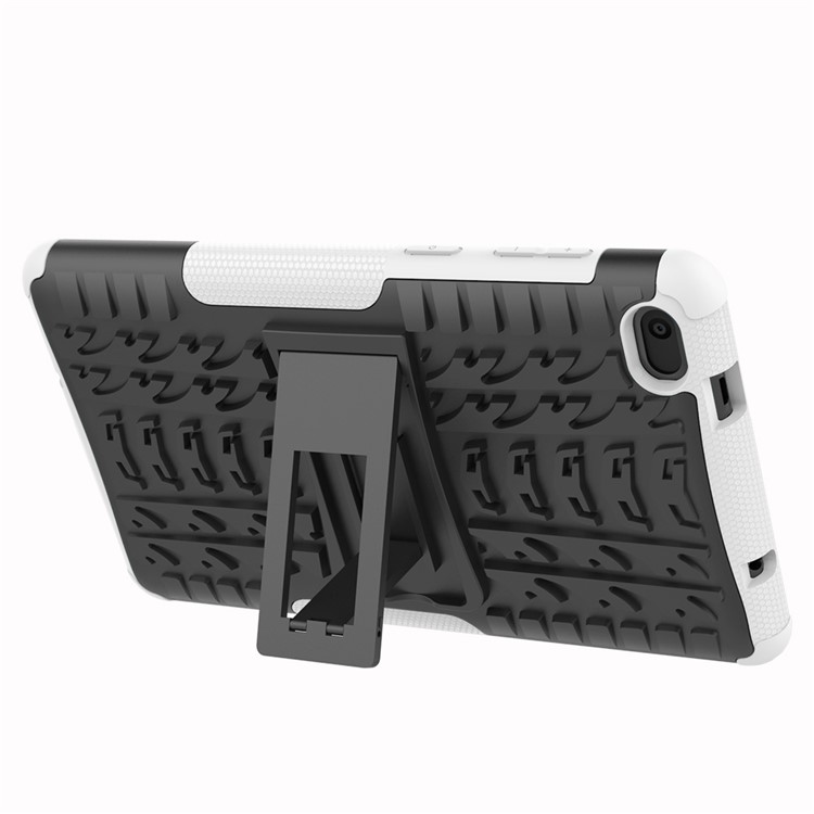 Cool Tyre PC + TPU Hybrid Case with Kickstand for Lenovo Tab E7 7.0 7104F - White-4