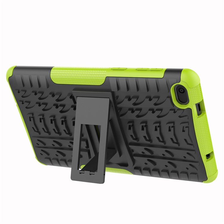 Cool Tyre PC + TPU Hybrid Case with Kickstand for Lenovo Tab E7 7.0 7104F - Green-4