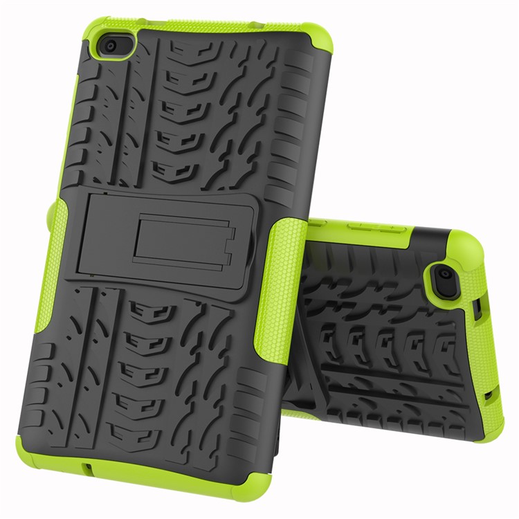 Cool Tyre PC + TPU Hybrid Case with Kickstand for Lenovo Tab E7 7.0 7104F - Green-8
