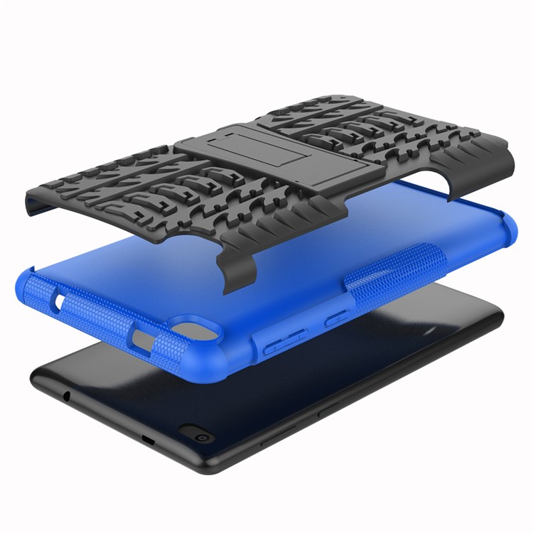 Cool Tyre PC + TPU Hybrid Case with Kickstand for Lenovo Tab E7 7.0 7104F - Blue-5