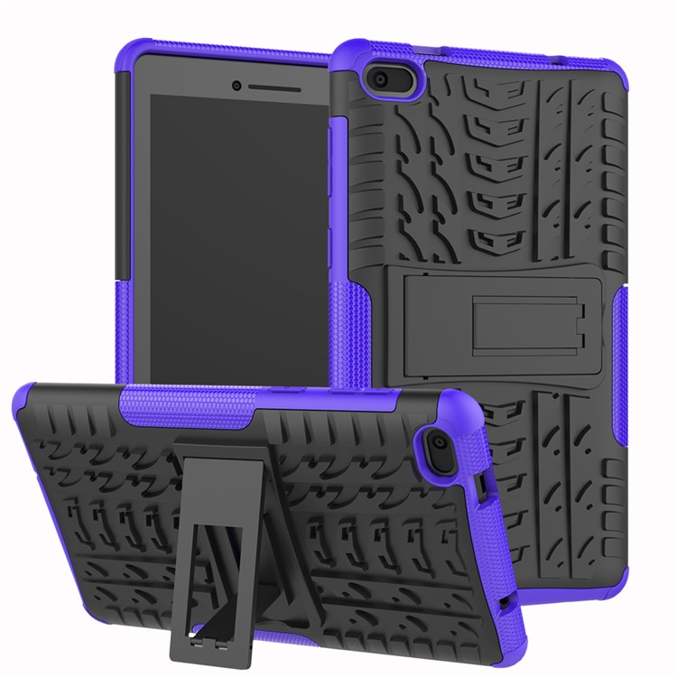 Cool Tyre PC + TPU Hybrid Case with Kickstand for Lenovo Tab E7 7.0 7104F - Purple-1