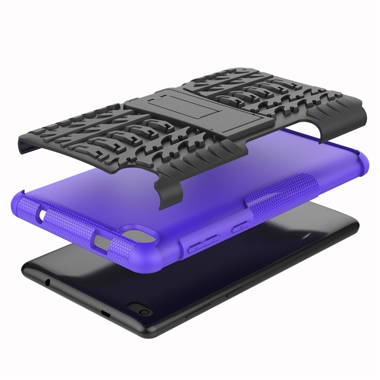 Cool Tyre PC + TPU Hybrid Case with Kickstand for Lenovo Tab E7 7.0 7104F - Purple-5
