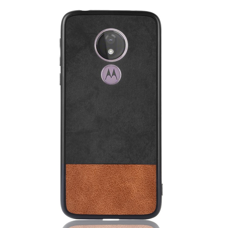 Bi-color Splicing PU Leather Coated PC + TPU Combo Case for Motorola Moto G7 Play (EU Version) - Black-3