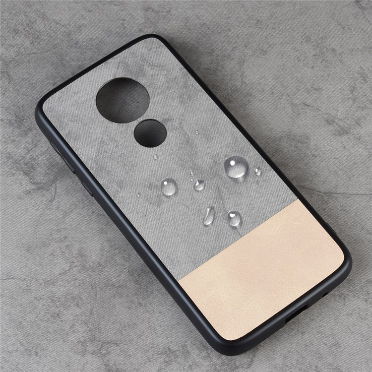 Bi-color Splicing PU Leather Coated PC + TPU Combo Case for Motorola Moto G7 Play (EU Version) - Grey-4
