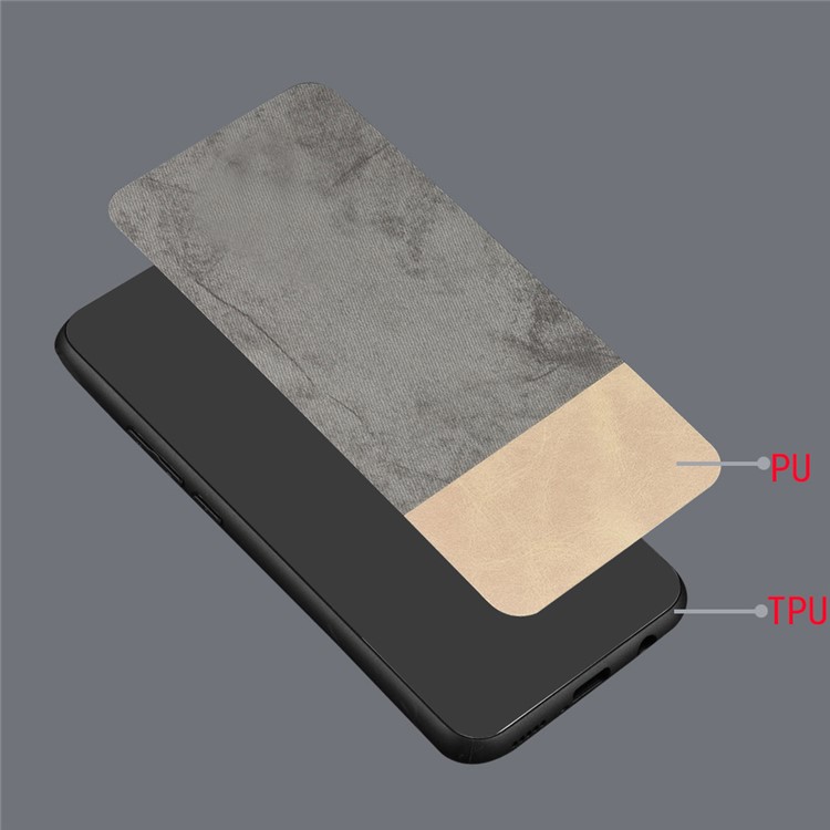 Bi-color Splicing PU Leather Coated PC + TPU Combo Case for Motorola Moto G7 Play (EU Version) - Grey-5