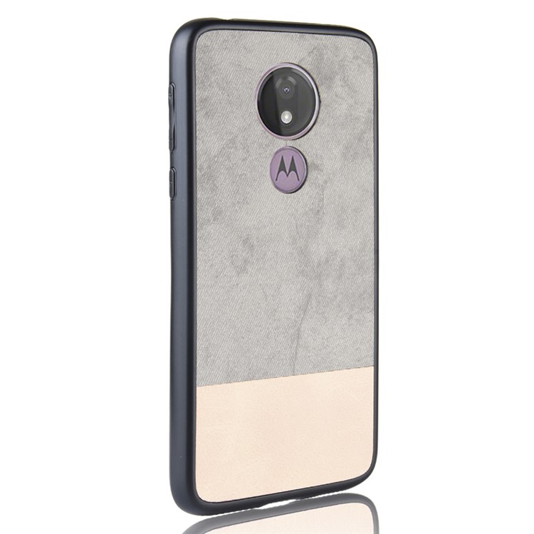 Bi-color Splicing PU Leather Coated PC + TPU Combo Case for Motorola Moto G7 Play (EU Version) - Grey-7