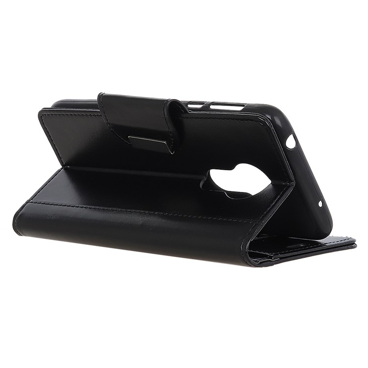 Protective PU Leather Wallet Stand Case for Motorola Moto G7 Power (EU Version) - Black-11