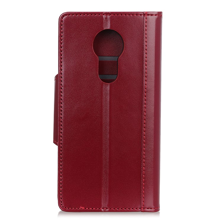 Protective PU Leather Wallet Stand Case for Motorola Moto G7 Power (EU Version) - Red-10