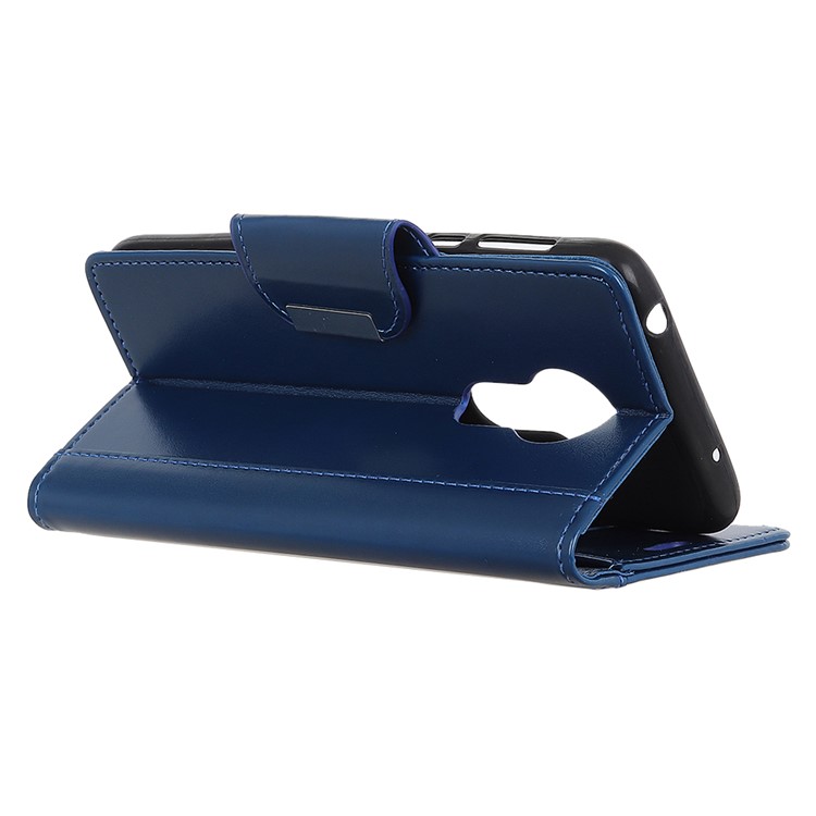 Protective PU Leather Wallet Stand Case for Motorola Moto G7 Power (EU Version) - Blue-11