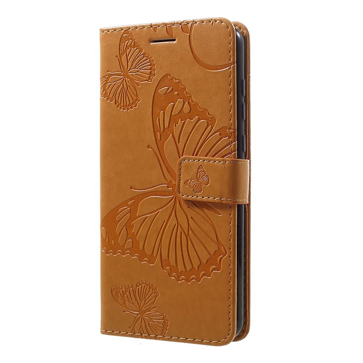 Imprinted Butterfly PU Leather Folio Flip Cover with Wallet Stand for Motorola Moto G7/G7 Plus - Yellow-2