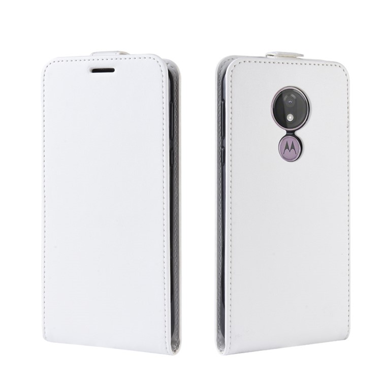 Crazy Horse Vertical Flip PU Leather Protection Shell for Motorola Moto G7 Power (US Version) - White-2