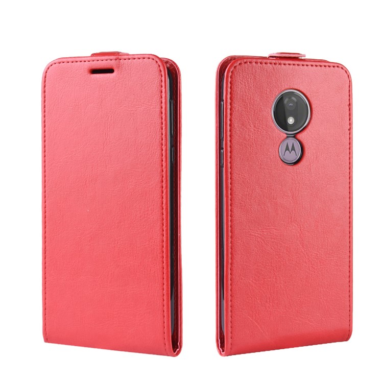 Crazy Horse Vertical Flip PU Leather Protection Shell for Motorola Moto G7 Power (US Version) - Red-2