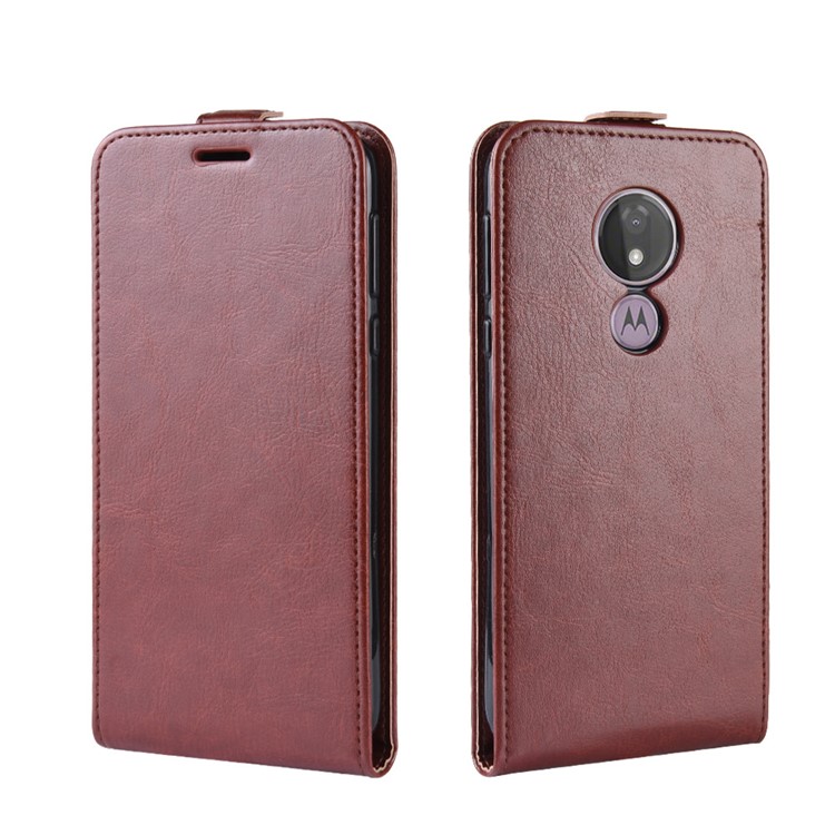 Crazy Horse Vertical Flip PU Leather Protection Shell for Motorola Moto G7 Power (US Version) - Brown-2