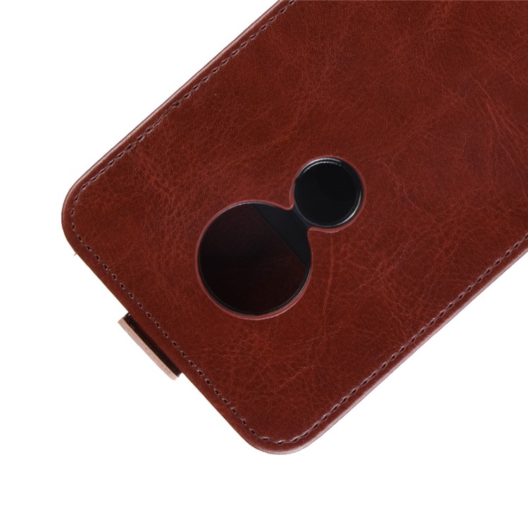 Crazy Horse Vertical Flip PU Leather Protection Shell for Motorola Moto G7 Power (US Version) - Brown-3