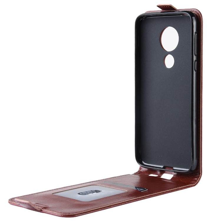 Crazy Horse Vertical Flip PU Leather Protection Shell for Motorola Moto G7 Power (US Version) - Brown-5
