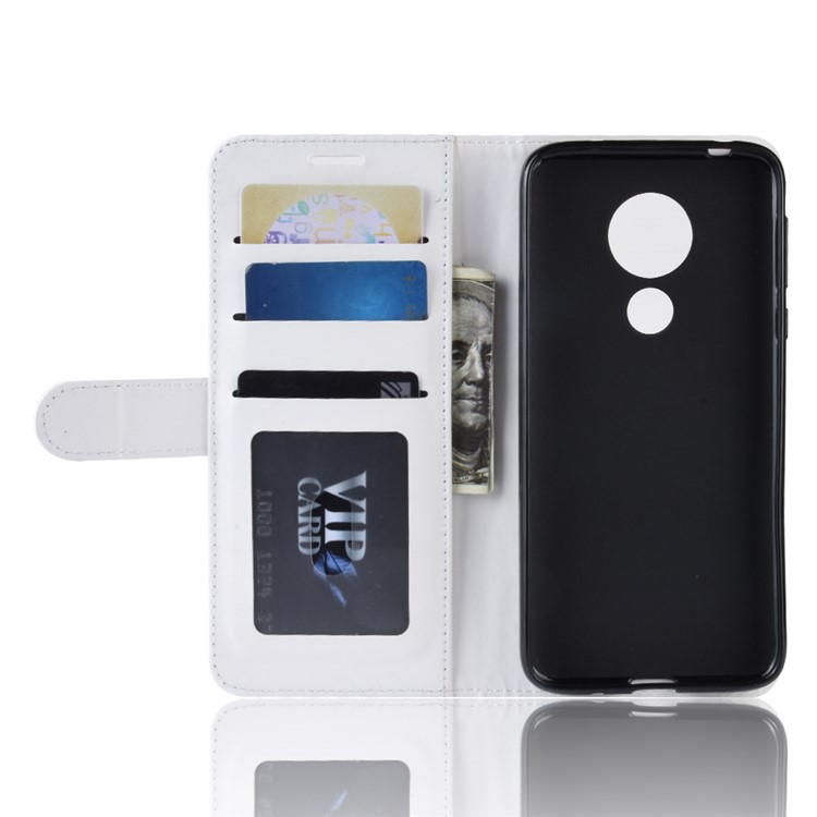 Crazy Horse PU Leather Wallet Phone Casing for Motorola Moto G7 Power (US Version) - White-5