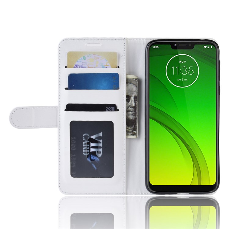 Crazy Horse PU Leather Wallet Phone Casing for Motorola Moto G7 Power (US Version) - White-6