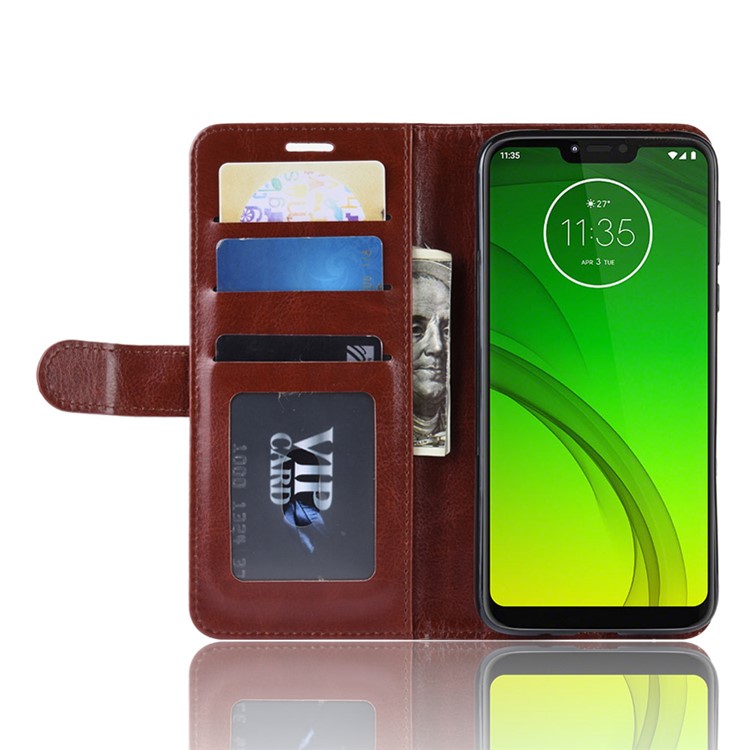 Crazy Horse PU Leather Wallet Phone Casing for Motorola Moto G7 Power (US Version) - Brown-6