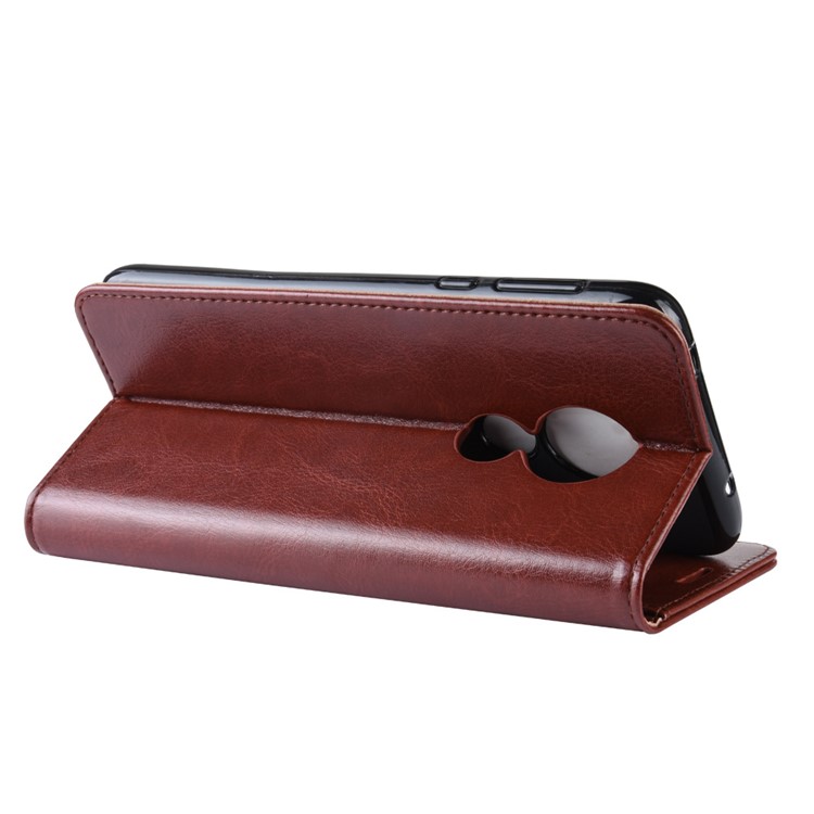 Crazy Horse PU Leather Wallet Phone Casing for Motorola Moto G7 Power (US Version) - Brown-7