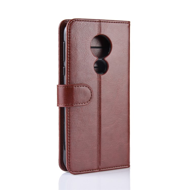 Crazy Horse PU Leather Wallet Phone Casing for Motorola Moto G7 Power (US Version) - Brown-8