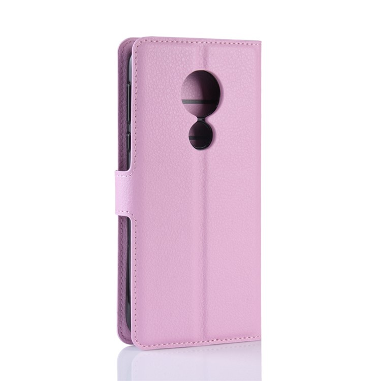 Litchi Skin PU Leather Wallet Stand Phone Cover for Motorola Moto G7 Power (EU Version) - Pink-6