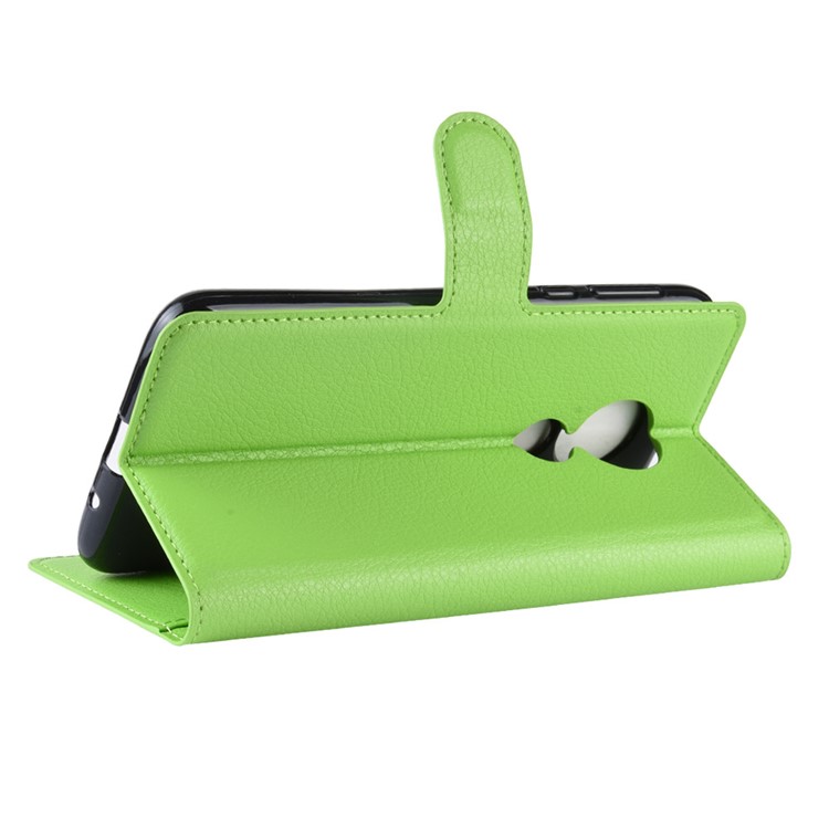 Litchi Skin PU Leather Wallet Stand Phone Cover for Motorola Moto G7 Power (EU Version) - Green-5