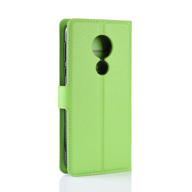 Litchi Skin PU Leather Wallet Stand Phone Cover for Motorola Moto G7 Power (EU Version) - Green-6