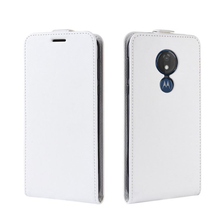 Crazy Horse Vertical Flip PU Leather Case Cover for Motorola Moto G7 Power (EU Version) - White-2