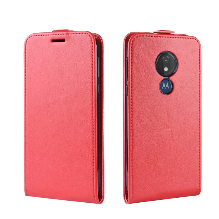 Crazy Horse Vertical Flip PU Leather Case Cover for Motorola Moto G7 Power (EU Version) - Red-2