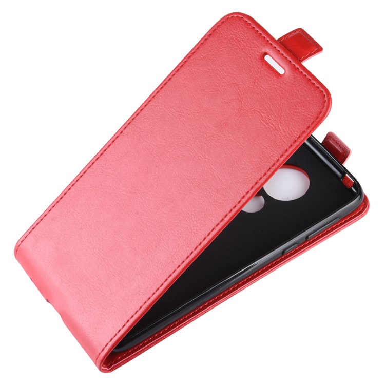 Crazy Horse Vertical Flip PU Leather Case Cover for Motorola Moto G7 Power (EU Version) - Red-4