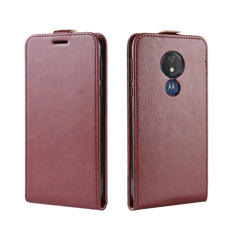 Crazy Horse Vertical Flip PU Leather Case Cover for Motorola Moto G7 Power (EU Version) - Brown-2
