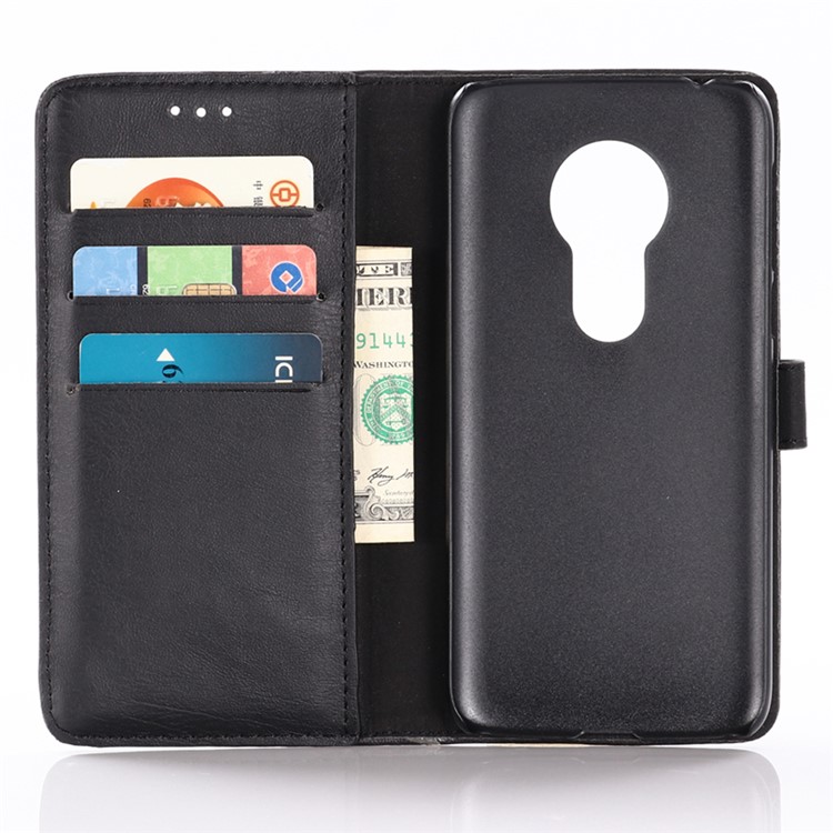 Crazy Horse Vintage Leather Wallet Cover for Motorola Moto G7 Play (EU Version) - Black-3