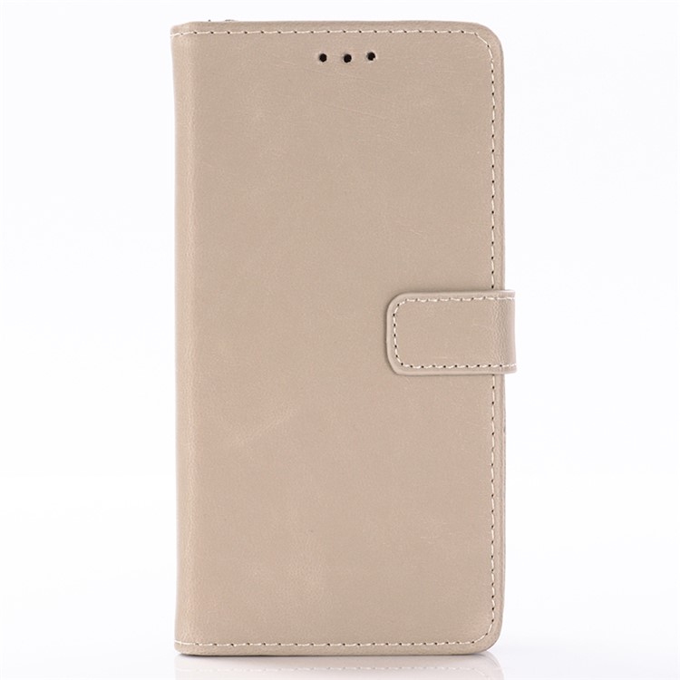 Crazy Horse Vintage Leather Wallet Cover for Motorola Moto G7 Play (EU Version) - Grey-1