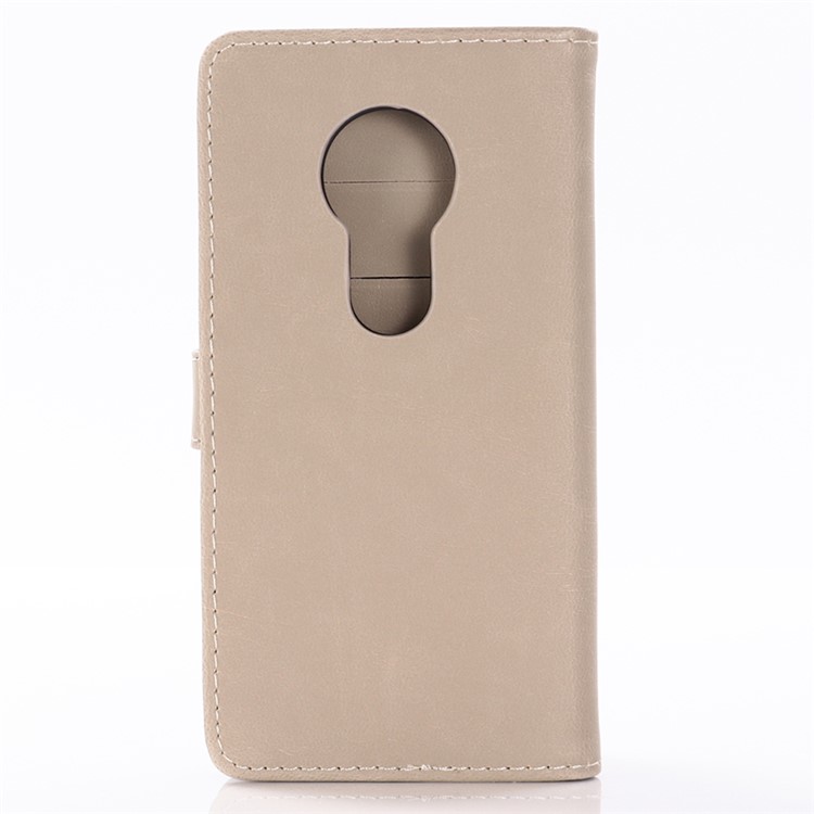 Crazy Horse Vintage Leather Wallet Cover for Motorola Moto G7 Play (EU Version) - Grey-2