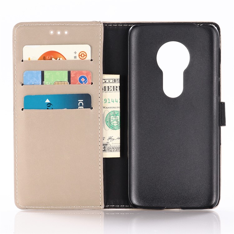 Crazy Horse Vintage Leather Wallet Cover for Motorola Moto G7 Play (EU Version) - Grey-3