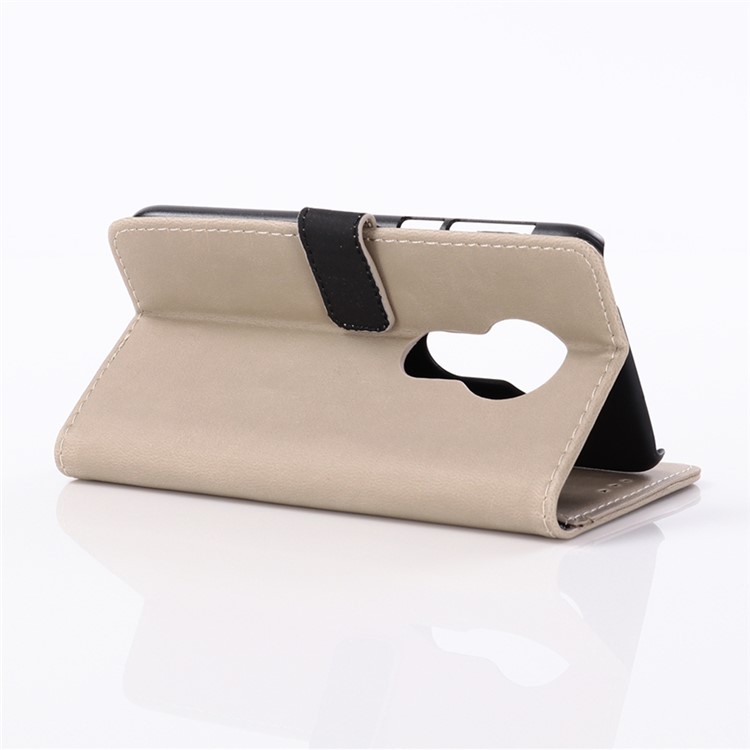 Crazy Horse Vintage Leather Wallet Cover for Motorola Moto G7 Play (EU Version) - Grey-4