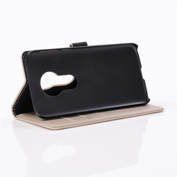 Crazy Horse Vintage Leather Wallet Cover for Motorola Moto G7 Play (EU Version) - Grey-5