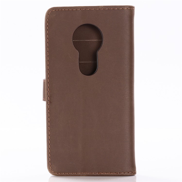 Crazy Horse Vintage Leather Wallet Cover for Motorola Moto G7 Play (EU Version) - Coffee-2