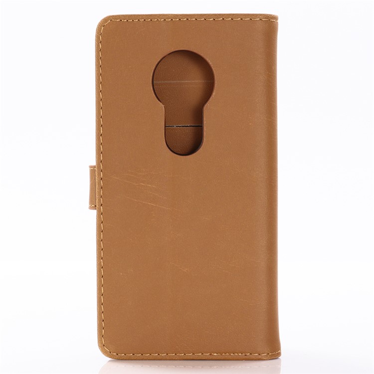 Crazy Horse Vintage Leather Wallet Cover for Motorola Moto G7 Play (EU Version) - Brown-2