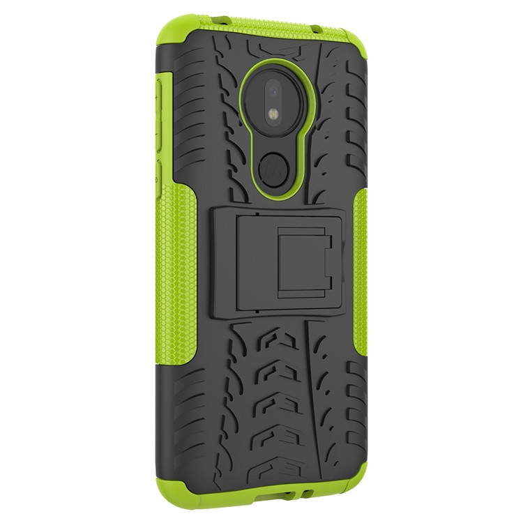 Прохладный Защитный Чехол Для Шины + Подставка Для ПК + ТПУ Для Motorola Moto G7 Power - Зеленый-5
