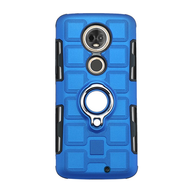 Geometric Pattern TPU PC Hybrid Shell with Kickstand for Motorola Moto G7 - Baby Blue-2