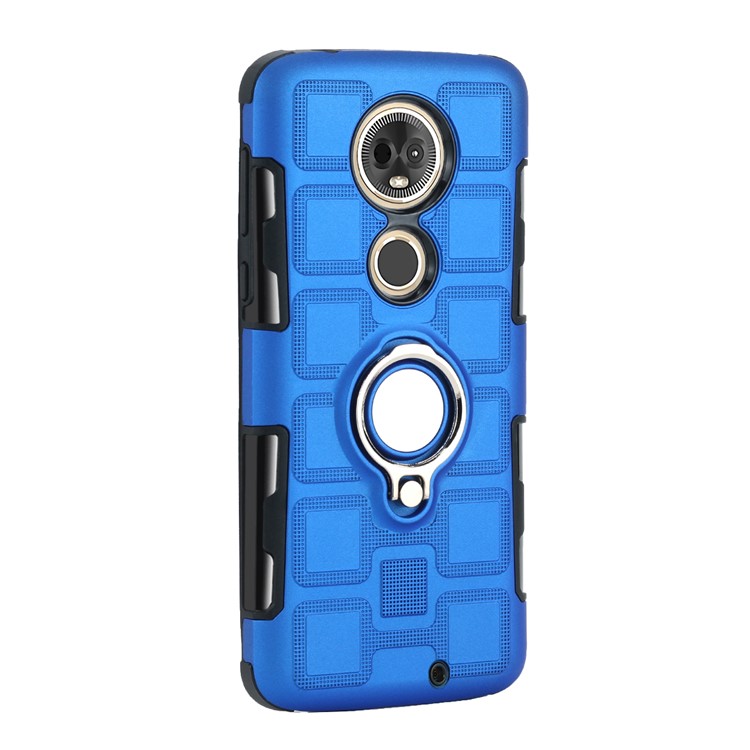 Geometric Pattern TPU PC Hybrid Shell with Kickstand for Motorola Moto G7 - Baby Blue-3