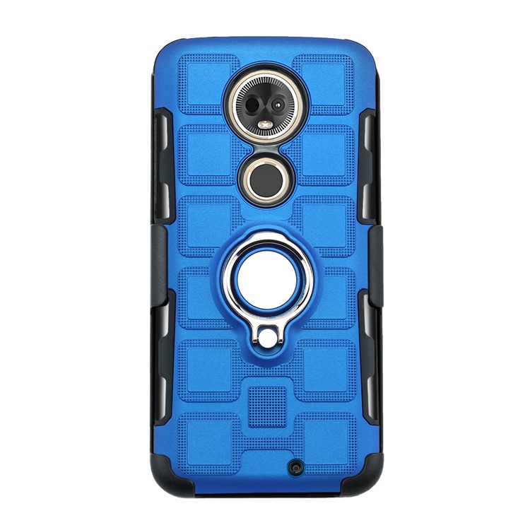 Geometric Pattern TPU PC Hybrid Phone Cover with Kickstand Belt Clip for Motorola Moto G7 - Baby Blue-1