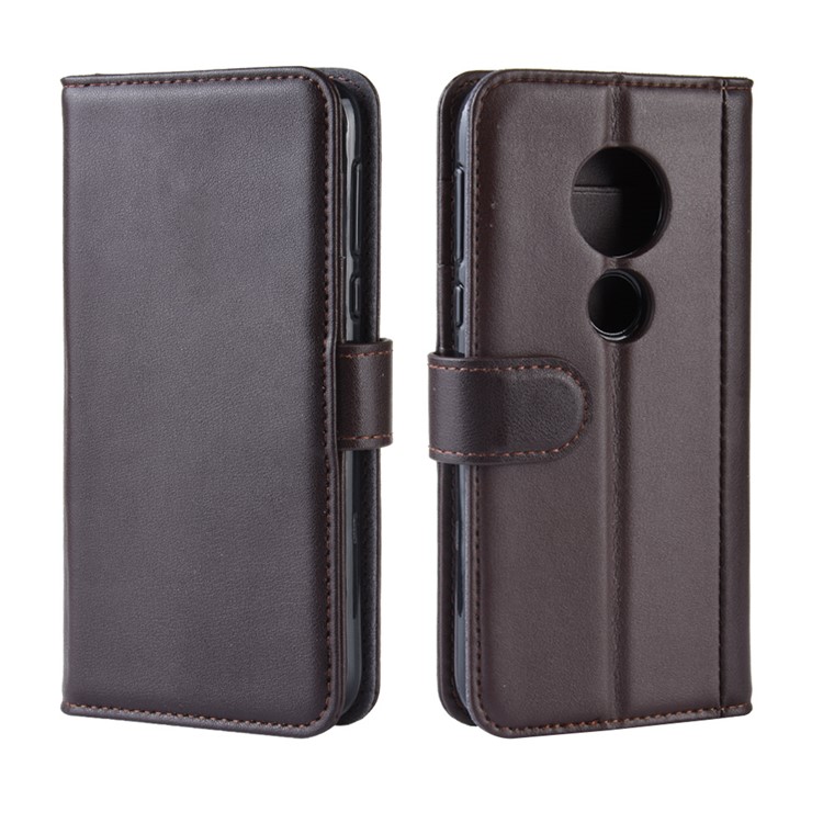 Funda Protectora De Cuero Dividida Para Motorola M7 Play (versión Eu) - Marrón-2