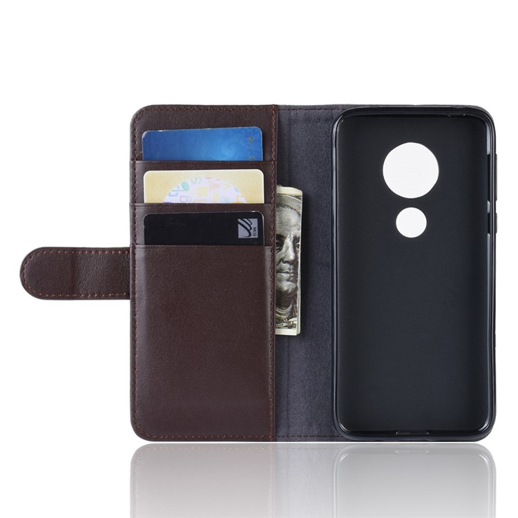 Funda Protectora De Cuero Dividida Para Motorola M7 Play (versión Eu) - Marrón-4